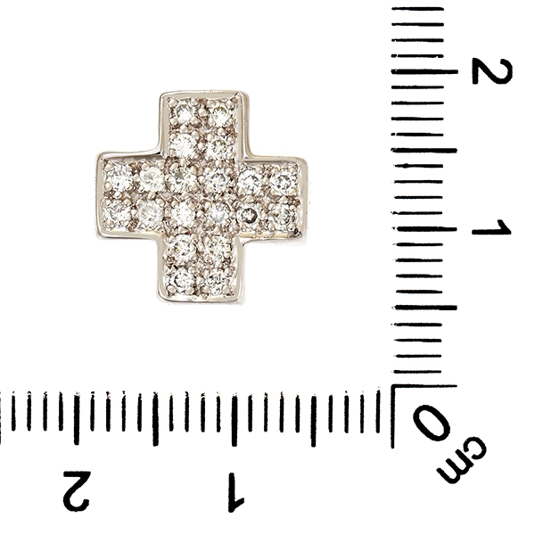 Anhänger, 14K, Weißgold, Brillanten, Kreuz