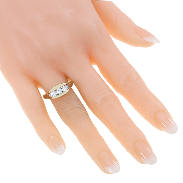 Diamantring, 14K, Gelb-/Weißgold, Brillanten 0,60 ct
