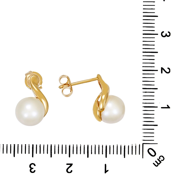 Ohrstecker, 14K, Gelbgold, Perle