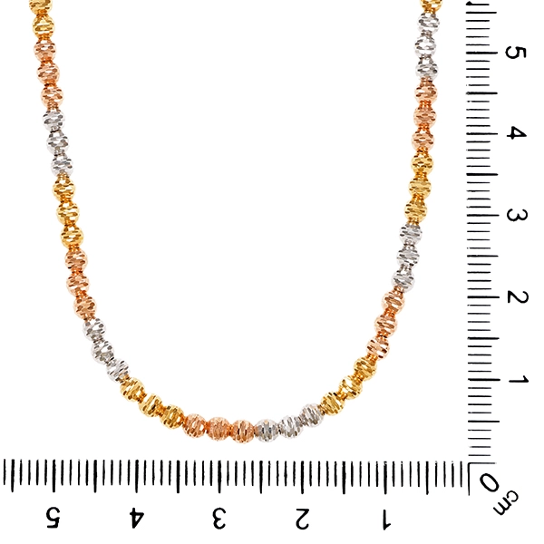 Kette, 14K, Rot-/Weiß-/Gelbgold