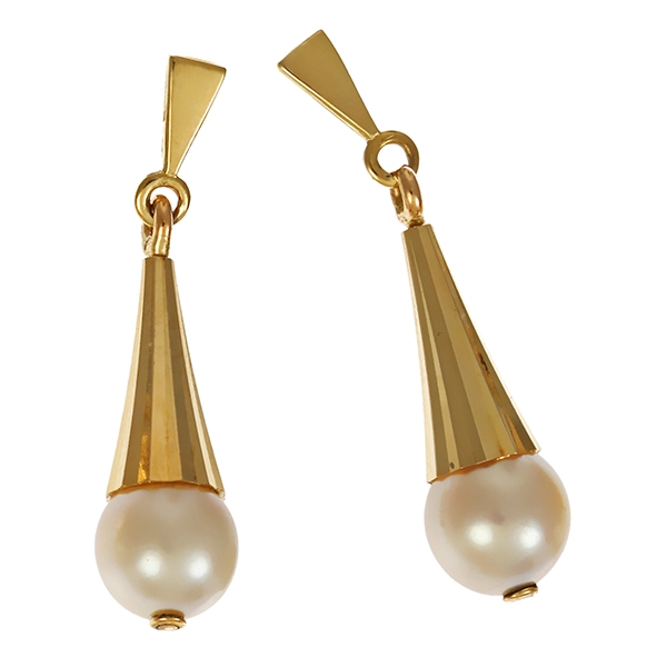 Steckhänger, 14K, Gelbgold, Perlen