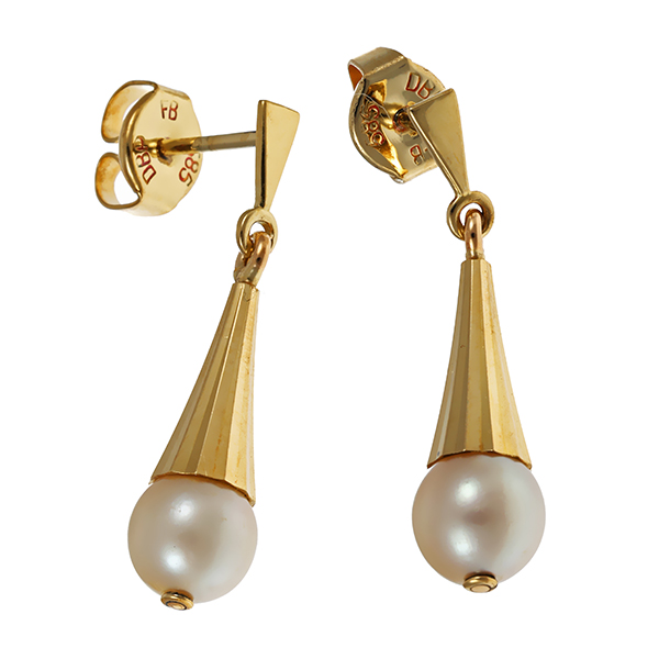 Steckhänger, 14K, Gelbgold, Perlen