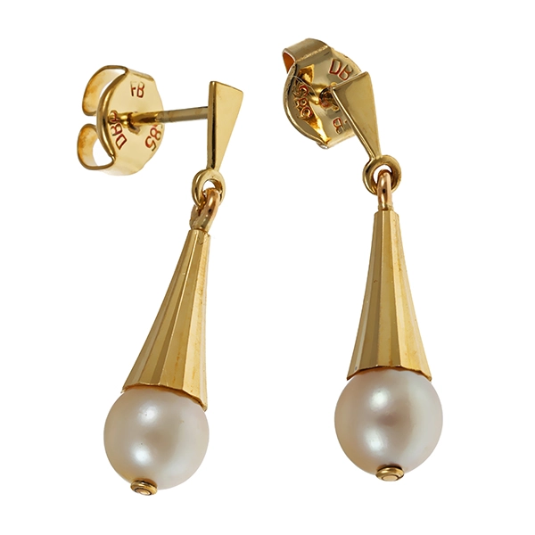 Steckhänger, 14K, Gelbgold, Perlen