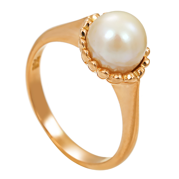 Ring, 18K, Gelbgold, Perle