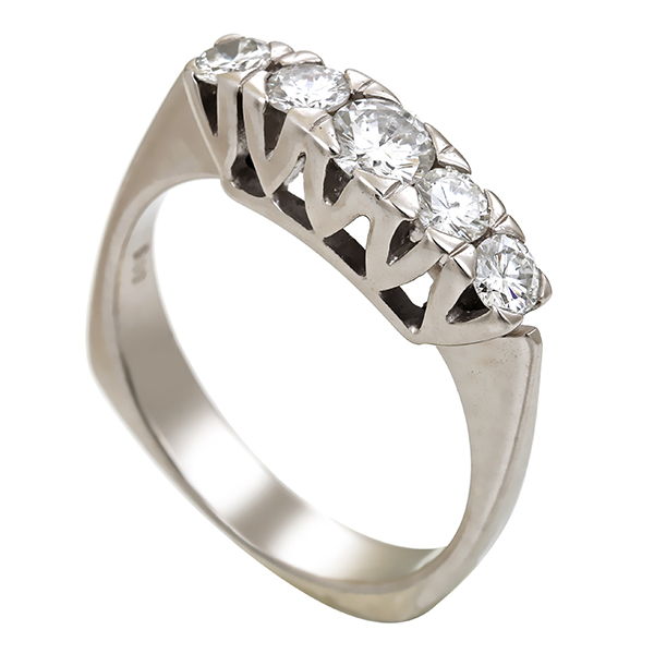 Diamantring, 14K, Weißgold, Brillanten 0,70 ct