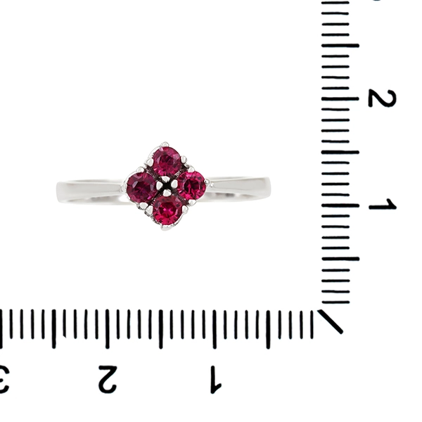 Ring, 14K, Weißgold, Rubine