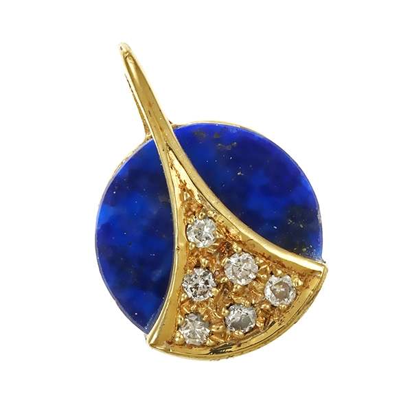 Anhänger, 14K, Gelbgold, Lapis, Brillanten