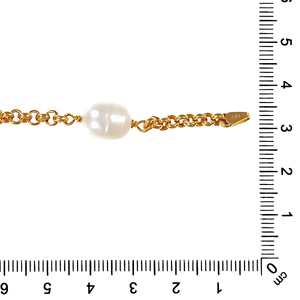 Armband, Erbs-, 18K, Gelbgold, Perlen