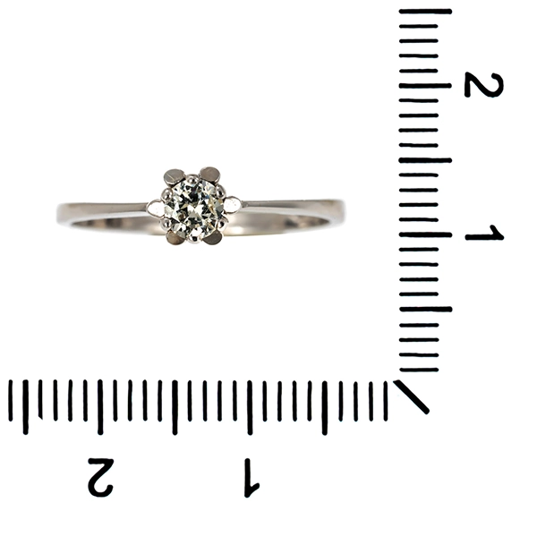 Brillantring, 14K, Weißgold, 0,15ct