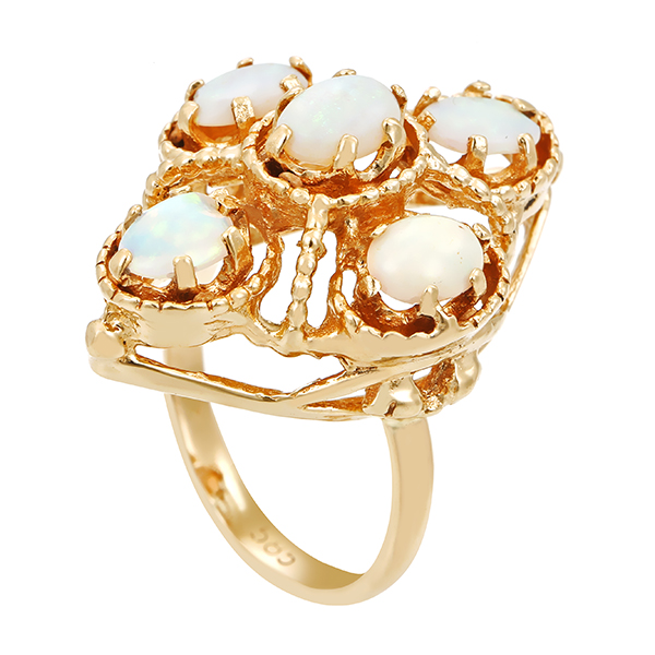 Ring, 14K, Gelbgold, Opale