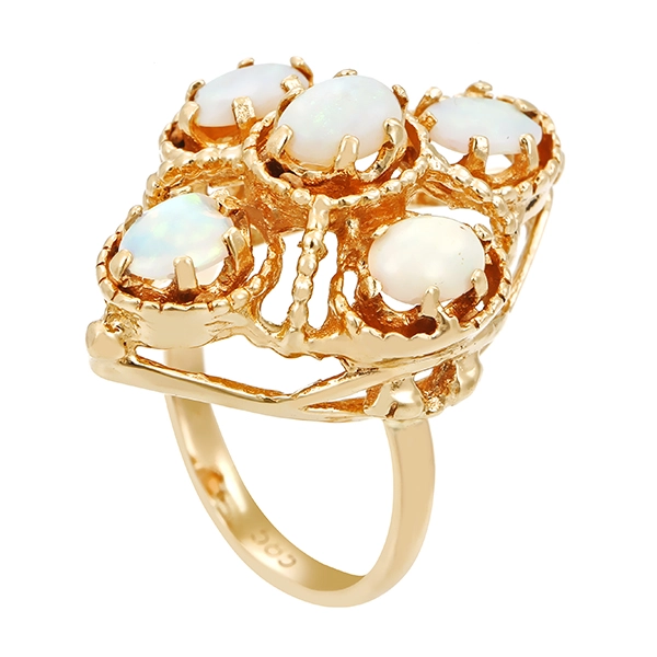 Ring, 14K, Gelbgold, Opale