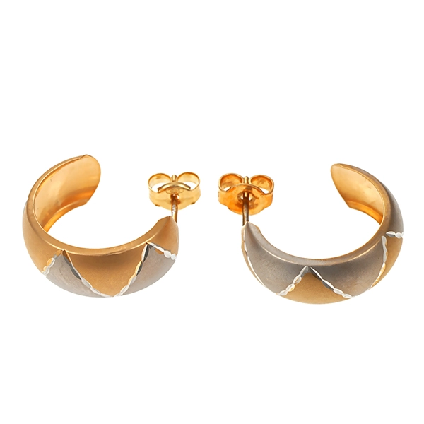 Creolen, 14K, Gelb-/Weißgold