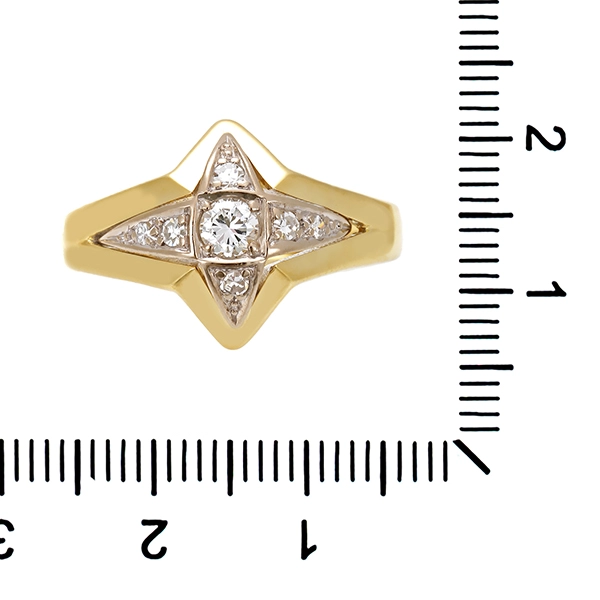 Diamantring, 14K, Gelb-/Weißgold, Brillant, Diamanten