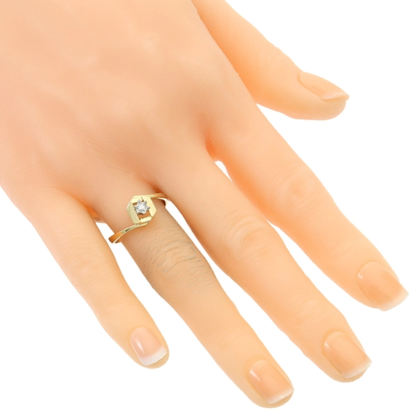 Diamantring, 14K, Gelbgold, Diamant