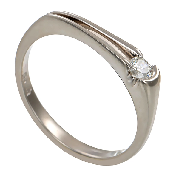 Brillantring, 14K, Weißgold, 0,10ct