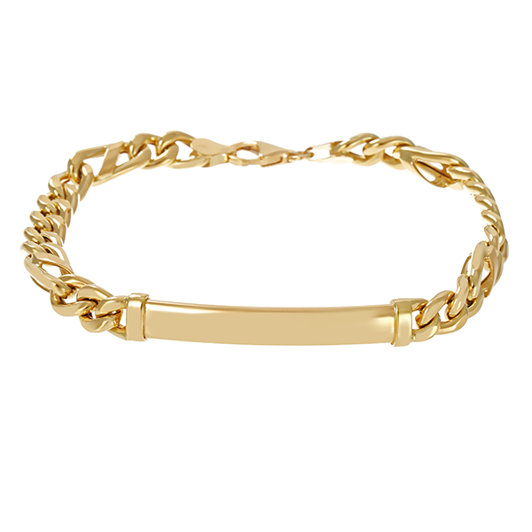 Armband, 14K, Gelbgold, Gravurplatte