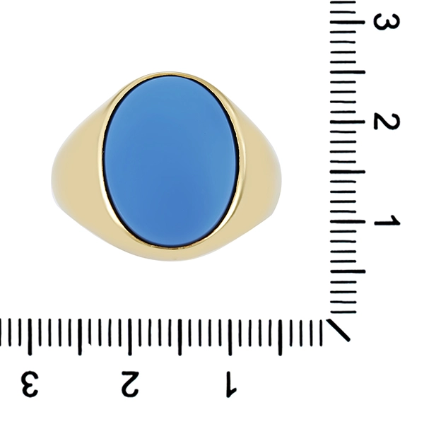 Herrenring, 14K, Gelbgold, Lagenstein