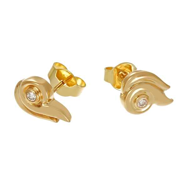 Ohrstecker, 14K, Gelbgold, Brillanten