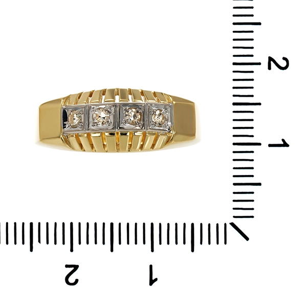 Diamantring, 14K, Gelb-/Weißgold