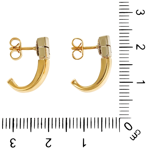 Steckcreolen, 14K, Gelb-/Weißgold