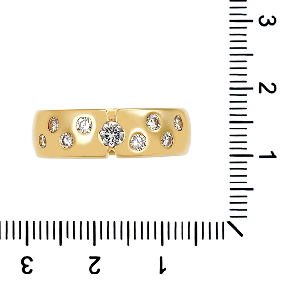 Diamantring, 18K, Gelbgold, Brillanten 0,57 ct