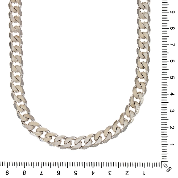 Silberkette, 925, Silber, Panzer-, Länge 62 cm