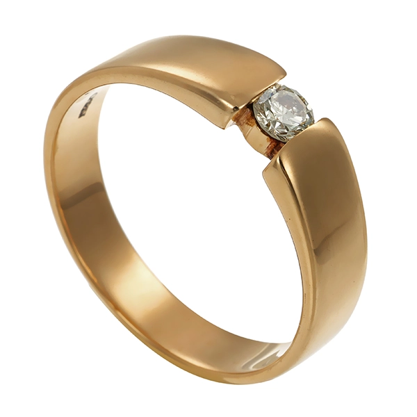 Diamantring, 14K, Gelbgold, Brillant 0,12 ct