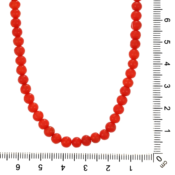 Korallenkette, 18K, Gelbgold