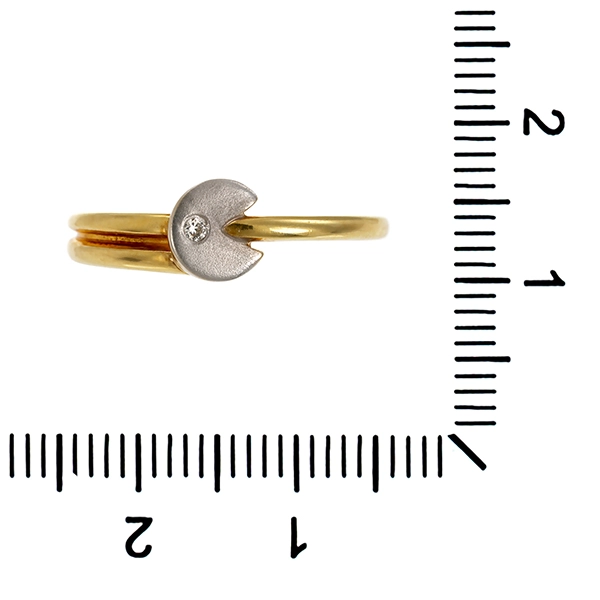 Diamantring, 14K, Gelb-/Weißgold, Brillant