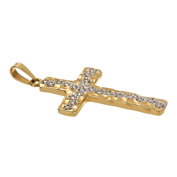 Anhänger, 14K, Gelb-/Weißgold, Diamant
