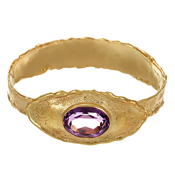 Armreif, 14K, Gelbgold, Amethyst