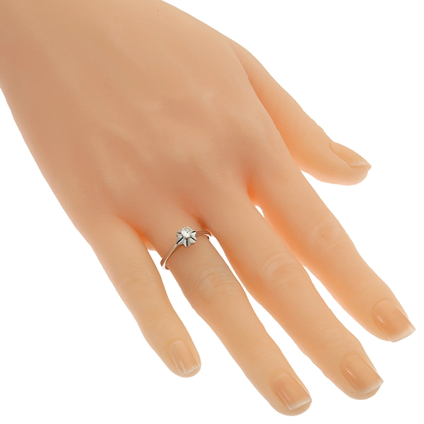 Diamantring, 18K, Weißgold, Brillant 0,16 ct