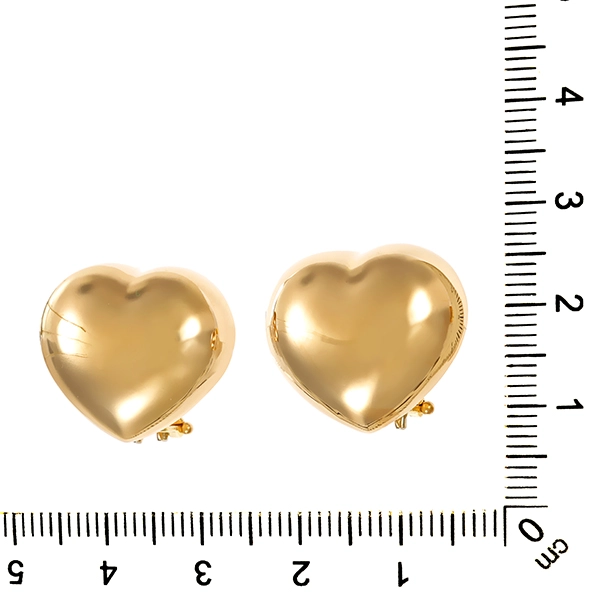 Ohrschmuck, 14K, Gelbgold, Herz Clip-Stecker