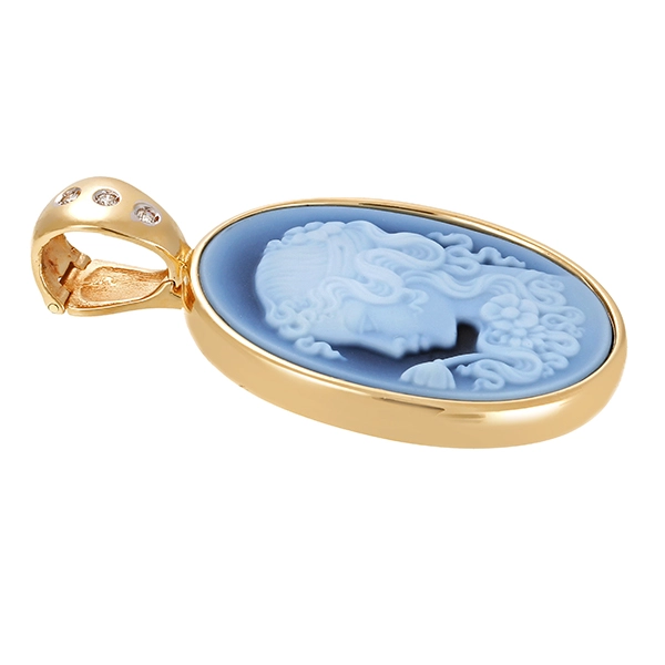 Anhänger, 14K, Gelbgold, Brillant, Gemme