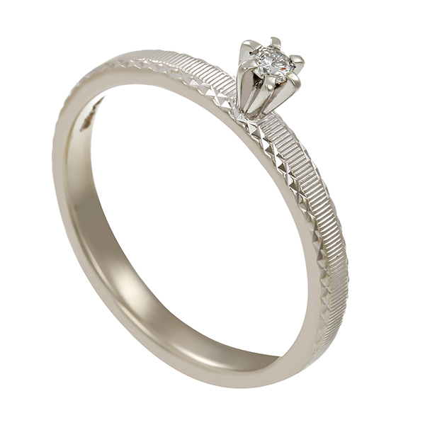 Diamantring, 14K, Weißgold, Brillant