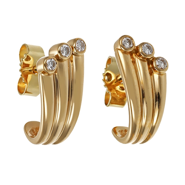 Ohrstecker, 14K, Gelbgold, Brillanten