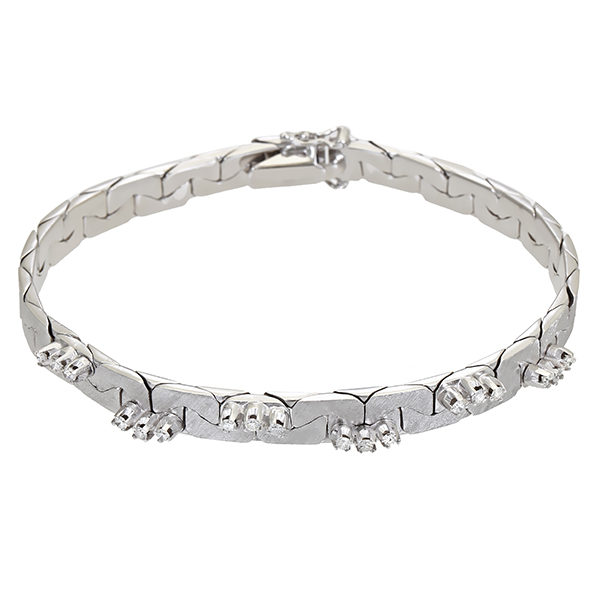 Armband, 14K, Weißgold, Diamanten