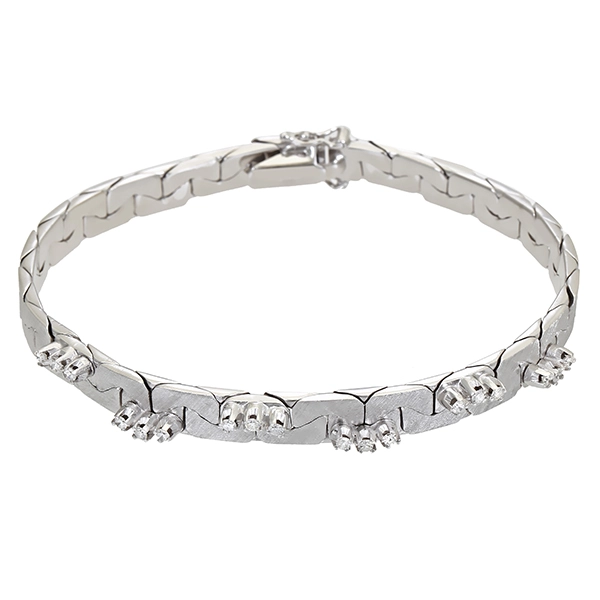Armband, 14K, Weißgold, Diamanten
