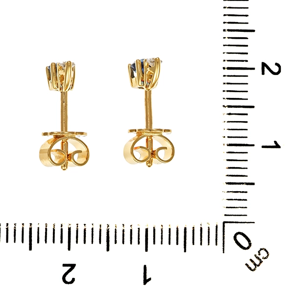 Ohrstecker, 18K, Gelbgold, Saphir, Brillant