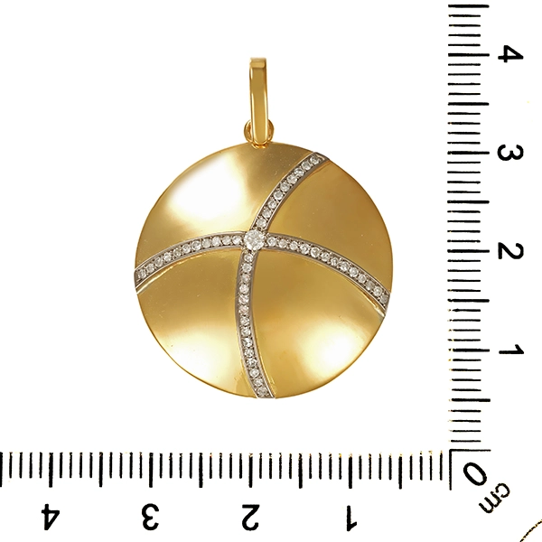 Anhänger, 18K, Gelb-/Weißgold, Brillant, Diamanten