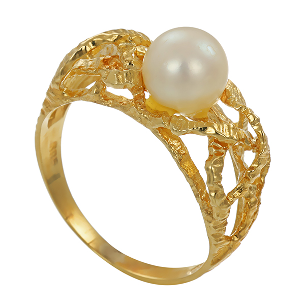 Ring, 14K, Perle