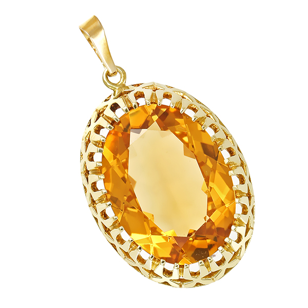 Anhänger, 14K, Gelbgold, Citrin
