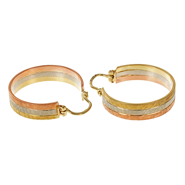 Creolen, 14K, Rot-/Gelb-/Weißgold