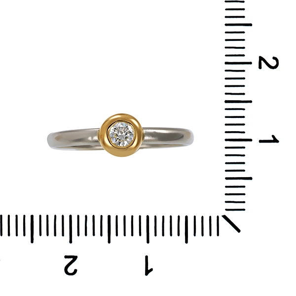 Brillantring, Platin/Gelbgold, 0,10ct