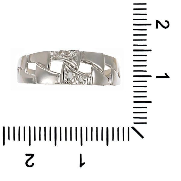 Ring, 14K, Weißgeld, Diamanten
