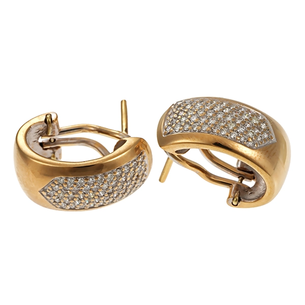 Clipstecker, 14K, Gelb-/Weißgold, Brillanten 0,50 ct