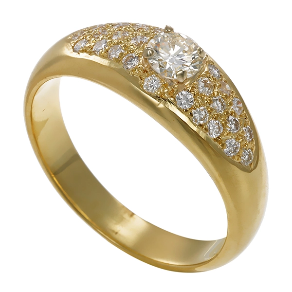 Diamantring, 14K, Gelbgold, Brillanten 0,64