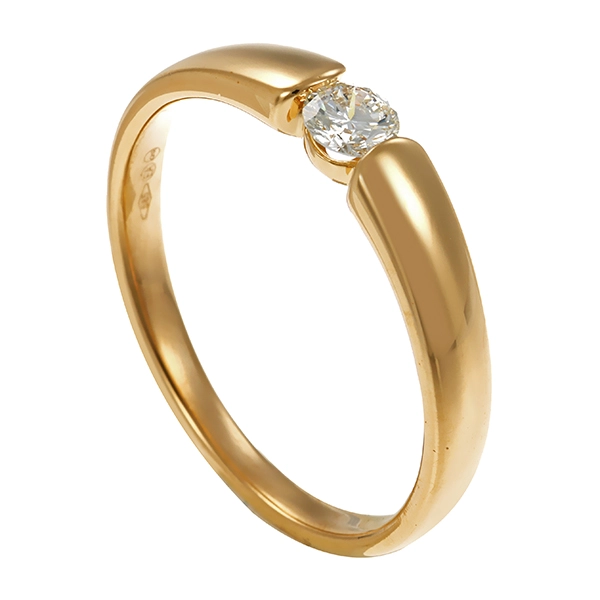 Brillantring, 14K, Gelbgold, 0,18ct