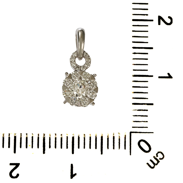 Anhänger, 14K, Weißgold, Brillant