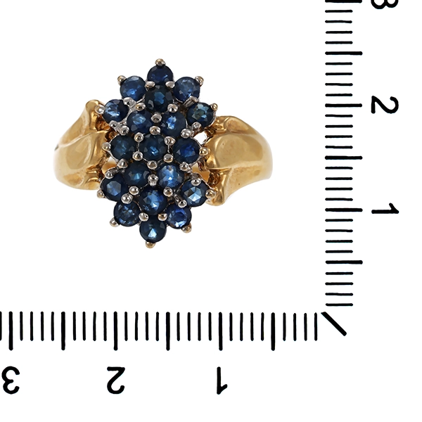 Ring, 14K, Gelb-/Weißgold, Saphire